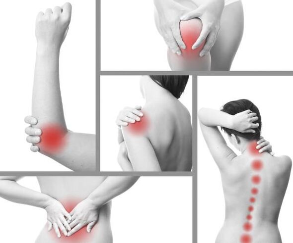Inflammatory processes in various joints with arthritis